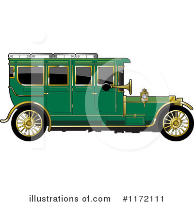 Royalty-Free (RF) Vintage Car Clipart Illustration by Lal Perera - Stock Sample #1172111