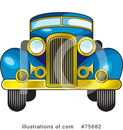 Royalty-Free (RF) Vintage Car Clipart Illustration by Lal Perera - Stock Sample #75682
