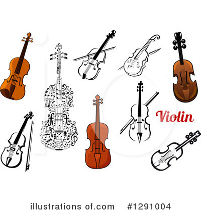 Royalty-Free (RF) Violin Clipart Illustration by Vector Tradition SM - Stock Sample #1291004