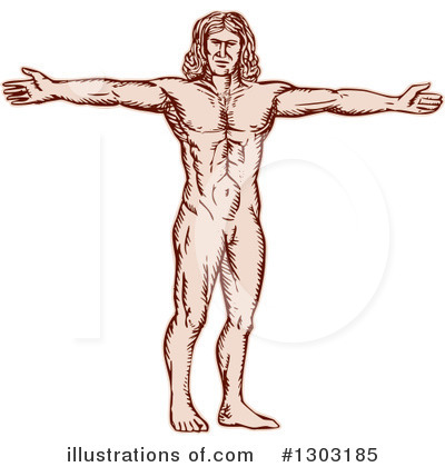 Royalty-Free (RF) Vitruvian Man Clipart Illustration by patrimonio - Stock Sample #1303185