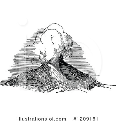 Royalty-Free (RF) Volcano Clipart Illustration by Prawny Vintage - Stock Sample #1209161