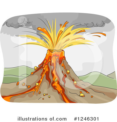 Volcano Clipart #1246301 by BNP Design Studio