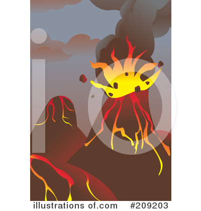 Royalty-Free (RF) Volcano Clipart Illustration by mayawizard101 - Stock Sample #209203