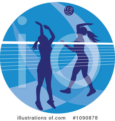Royalty-Free (RF) Volleyball Clipart Illustration by patrimonio - Stock Sample #1090878
