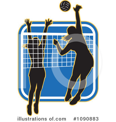 Royalty-Free (RF) Volleyball Clipart Illustration by patrimonio - Stock Sample #1090883
