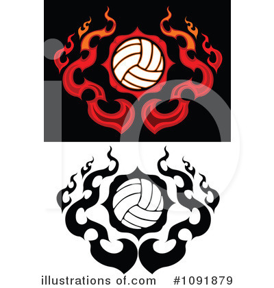 Royalty-Free (RF) Volleyball Clipart Illustration by Chromaco - Stock Sample #1091879