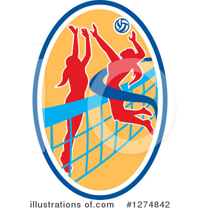Royalty-Free (RF) Volleyball Clipart Illustration by patrimonio - Stock Sample #1274842