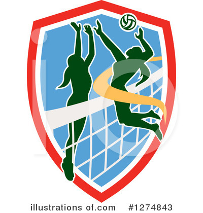 Royalty-Free (RF) Volleyball Clipart Illustration by patrimonio - Stock Sample #1274843
