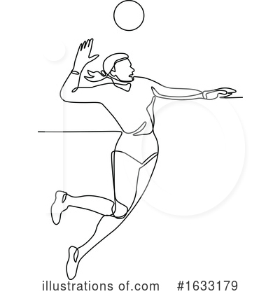 Royalty-Free (RF) Volleyball Clipart Illustration by patrimonio - Stock Sample #1633179