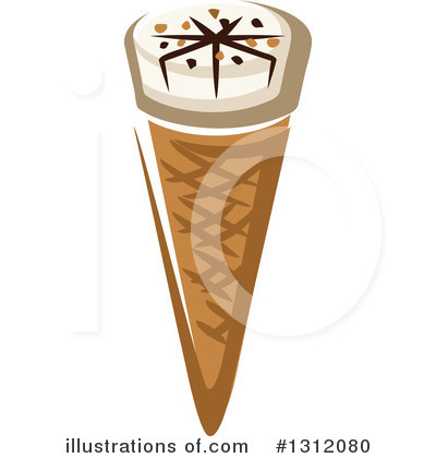 Royalty-Free (RF) Waffle Ice Cream Cone Clipart Illustration by Vector Tradition SM - Stock Sample #1312080