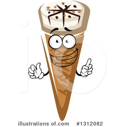 Royalty-Free (RF) Waffle Ice Cream Cone Clipart Illustration by Vector Tradition SM - Stock Sample #1312082