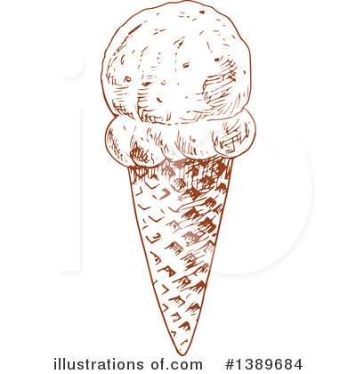 Royalty-Free (RF) Waffle Ice Cream Cone Clipart Illustration by Vector Tradition SM - Stock Sample #1389684