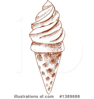 Royalty-Free (RF) Waffle Ice Cream Cone Clipart Illustration by Vector Tradition SM - Stock Sample #1389686