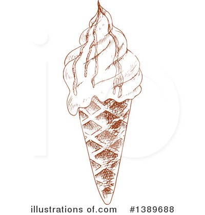 Royalty-Free (RF) Waffle Ice Cream Cone Clipart Illustration by Vector Tradition SM - Stock Sample #1389688