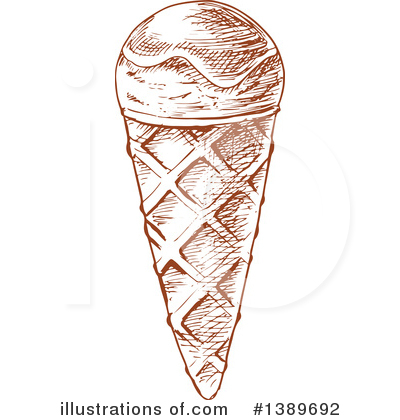 Royalty-Free (RF) Waffle Ice Cream Cone Clipart Illustration by Vector Tradition SM - Stock Sample #1389692