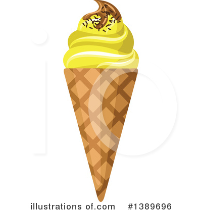 Royalty-Free (RF) Waffle Ice Cream Cone Clipart Illustration by Vector Tradition SM - Stock Sample #1389696