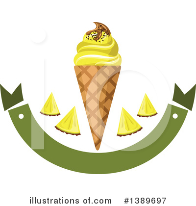 Royalty-Free (RF) Waffle Ice Cream Cone Clipart Illustration by Vector Tradition SM - Stock Sample #1389697