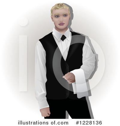 Royalty-Free (RF) Waiter Clipart Illustration by dero - Stock Sample #1228136