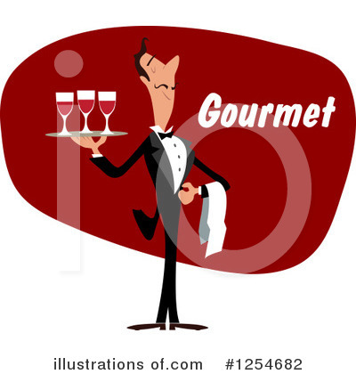 Royalty-Free (RF) Waiter Clipart Illustration by Vector Tradition SM - Stock Sample #1254682