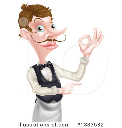 Royalty-Free (RF) Waiter Clipart Illustration by AtStockIllustration - Stock Sample #1333582