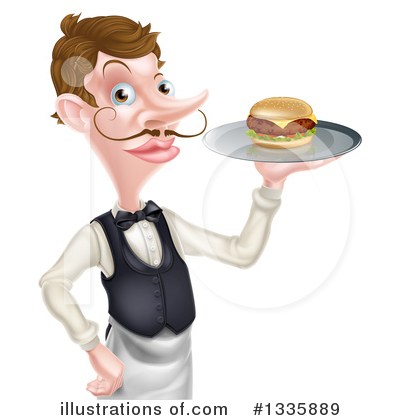 Royalty-Free (RF) Waiter Clipart Illustration by AtStockIllustration - Stock Sample #1335889