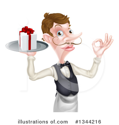 Royalty-Free (RF) Waiter Clipart Illustration by AtStockIllustration - Stock Sample #1344216