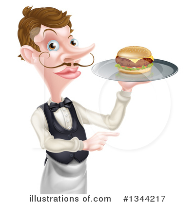 Royalty-Free (RF) Waiter Clipart Illustration by AtStockIllustration - Stock Sample #1344217