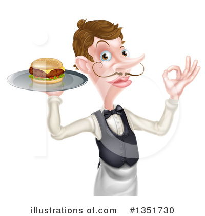 Royalty-Free (RF) Waiter Clipart Illustration by AtStockIllustration - Stock Sample #1351730