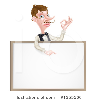 Royalty-Free (RF) Waiter Clipart Illustration by AtStockIllustration - Stock Sample #1355500