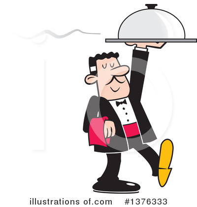 Royalty-Free (RF) Waiter Clipart Illustration by Johnny Sajem - Stock Sample #1376333