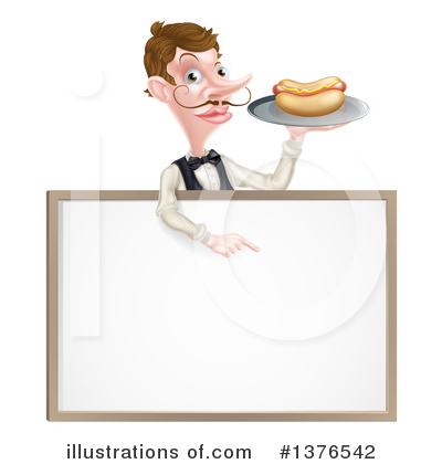 Royalty-Free (RF) Waiter Clipart Illustration by AtStockIllustration - Stock Sample #1376542