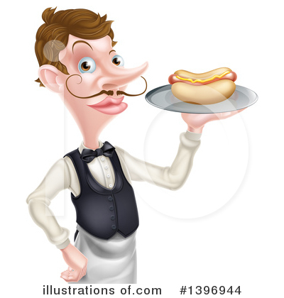 Royalty-Free (RF) Waiter Clipart Illustration by AtStockIllustration - Stock Sample #1396944