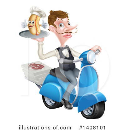 Royalty-Free (RF) Waiter Clipart Illustration by AtStockIllustration - Stock Sample #1408101