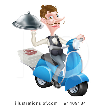 Royalty-Free (RF) Waiter Clipart Illustration by AtStockIllustration - Stock Sample #1409184