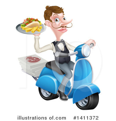 Royalty-Free (RF) Waiter Clipart Illustration by AtStockIllustration - Stock Sample #1411372
