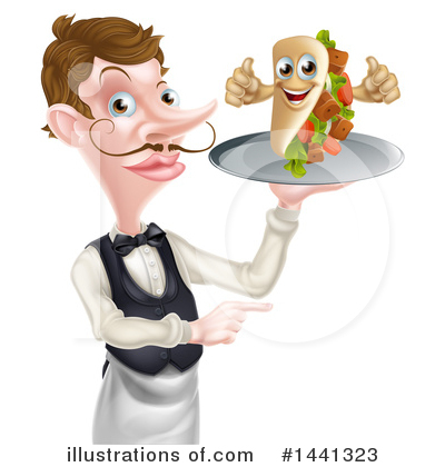 Royalty-Free (RF) Waiter Clipart Illustration by AtStockIllustration - Stock Sample #1441323