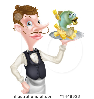 Royalty-Free (RF) Waiter Clipart Illustration by AtStockIllustration - Stock Sample #1448923
