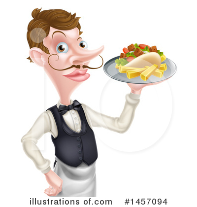 Royalty-Free (RF) Waiter Clipart Illustration by AtStockIllustration - Stock Sample #1457094