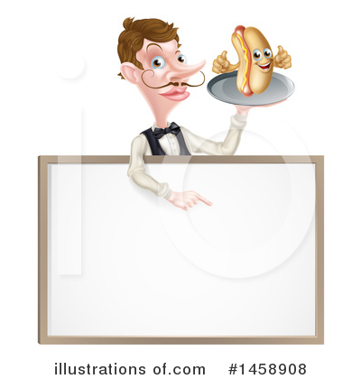 Royalty-Free (RF) Waiter Clipart Illustration by AtStockIllustration - Stock Sample #1458908