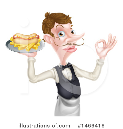 Royalty-Free (RF) Waiter Clipart Illustration by AtStockIllustration - Stock Sample #1466416