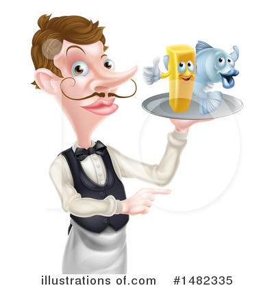 Royalty-Free (RF) Waiter Clipart Illustration by AtStockIllustration - Stock Sample #1482335