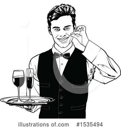 Royalty-Free (RF) Waiter Clipart Illustration by dero - Stock Sample #1535494