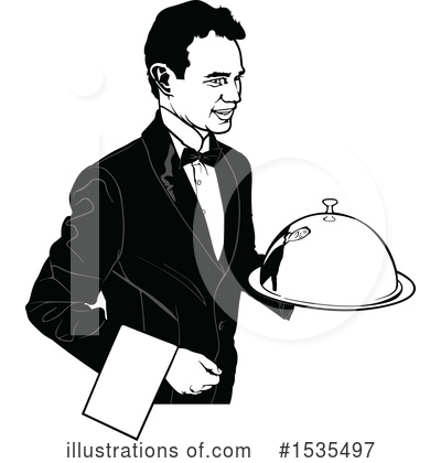 Royalty-Free (RF) Waiter Clipart Illustration by dero - Stock Sample #1535497