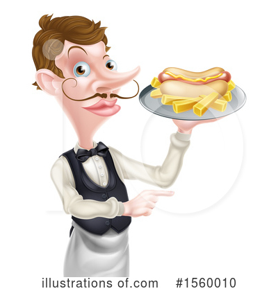 Royalty-Free (RF) Waiter Clipart Illustration by AtStockIllustration - Stock Sample #1560010