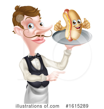 Royalty-Free (RF) Waiter Clipart Illustration by AtStockIllustration - Stock Sample #1615289