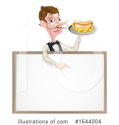 Royalty-Free (RF) Waiter Clipart Illustration by AtStockIllustration - Stock Sample #1644004