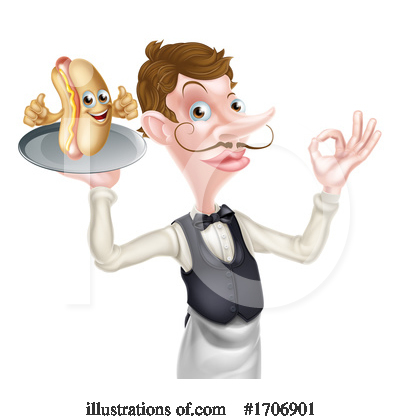 Royalty-Free (RF) Waiter Clipart Illustration by AtStockIllustration - Stock Sample #1706901
