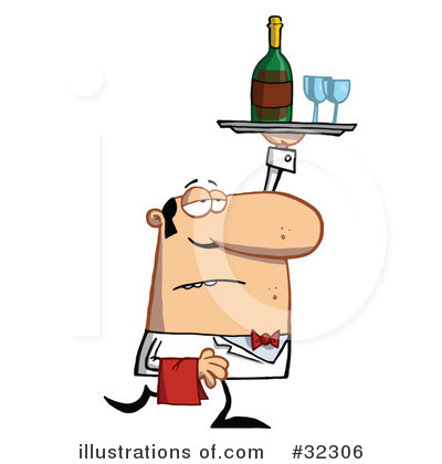 Royalty-Free (RF) Waiter Clipart Illustration by Hit Toon - Stock Sample #32306