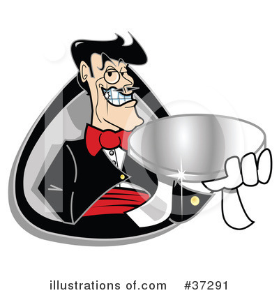 Royalty-Free (RF) Waiter Clipart Illustration by Andy Nortnik - Stock Sample #37291