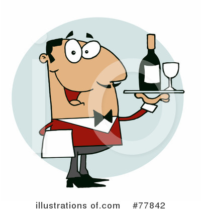 Royalty-Free (RF) Waiter Clipart Illustration by Hit Toon - Stock Sample #77842